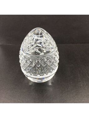 Vintage Cut Crystal Egg Shaped Paperweight made In France coastal minimalist